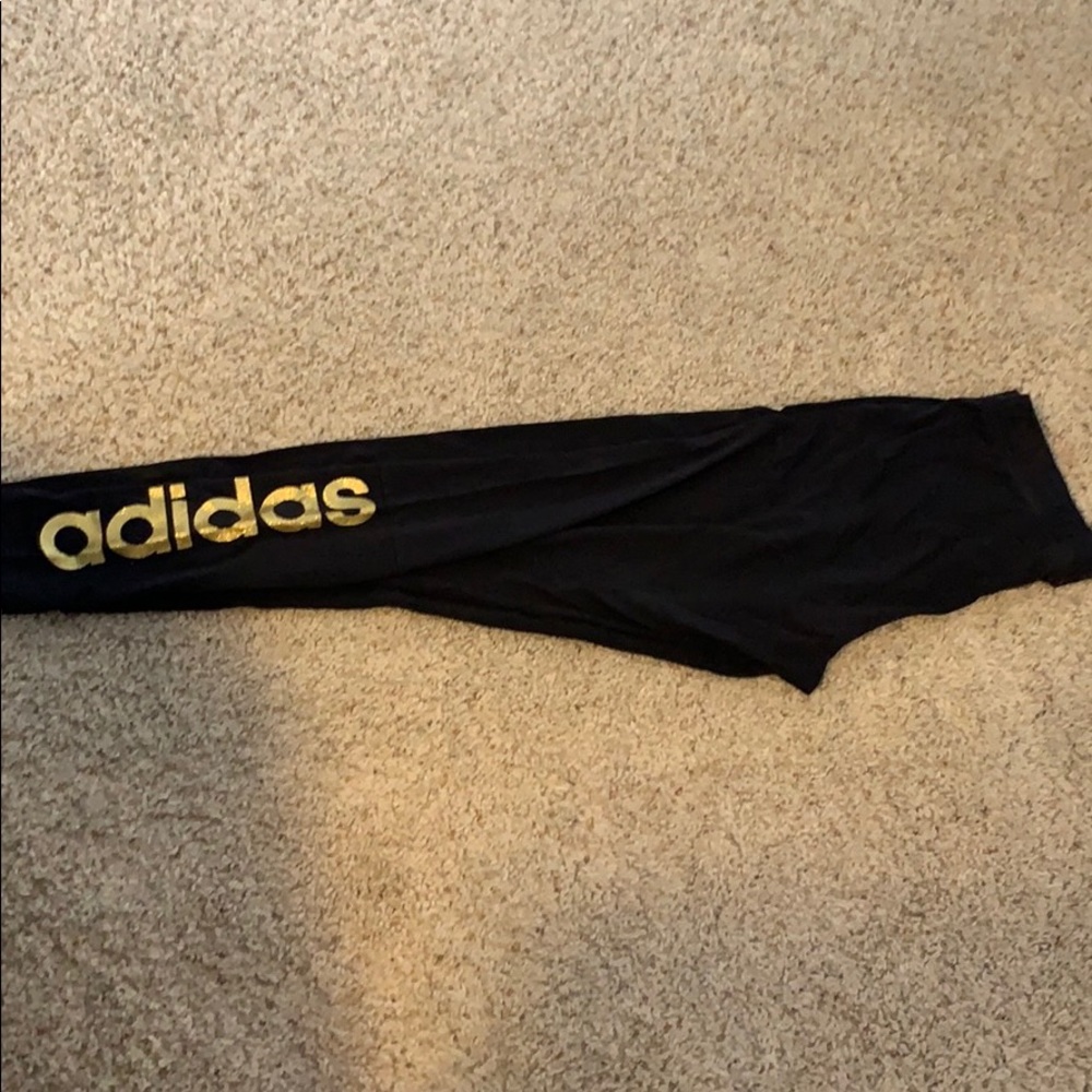 Adidas leggings with gold wording